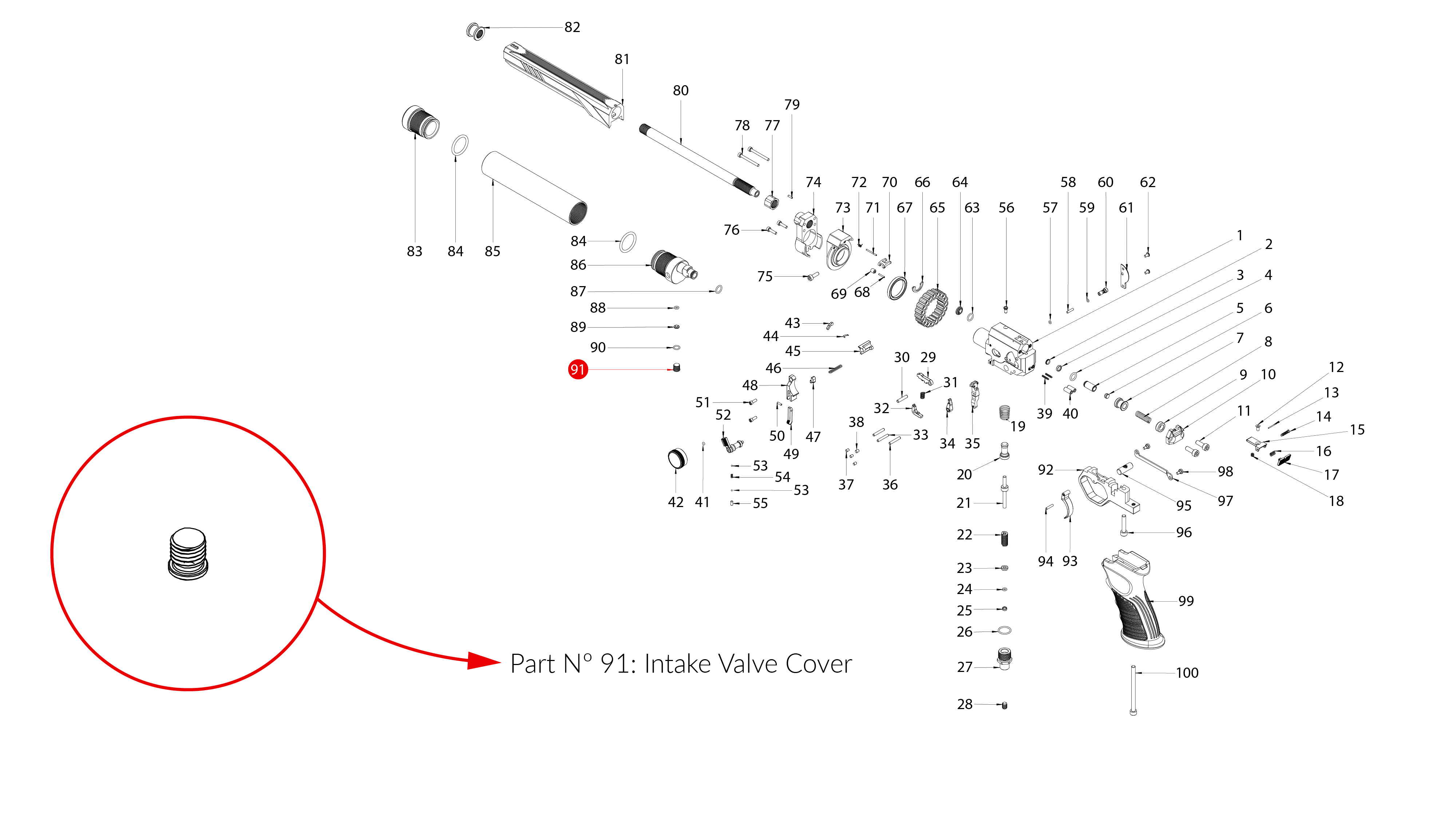 Spare Parts for Huben GK1 Air Pistol