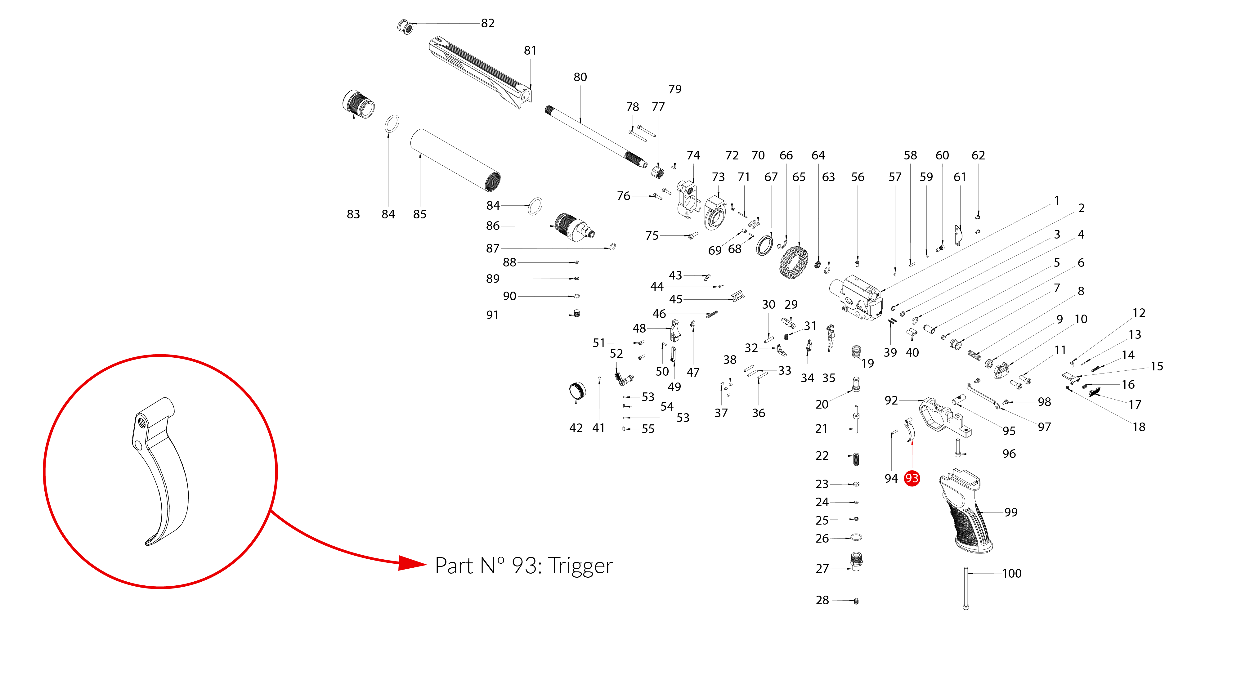 Spare Parts for Huben GK1 Air Pistol