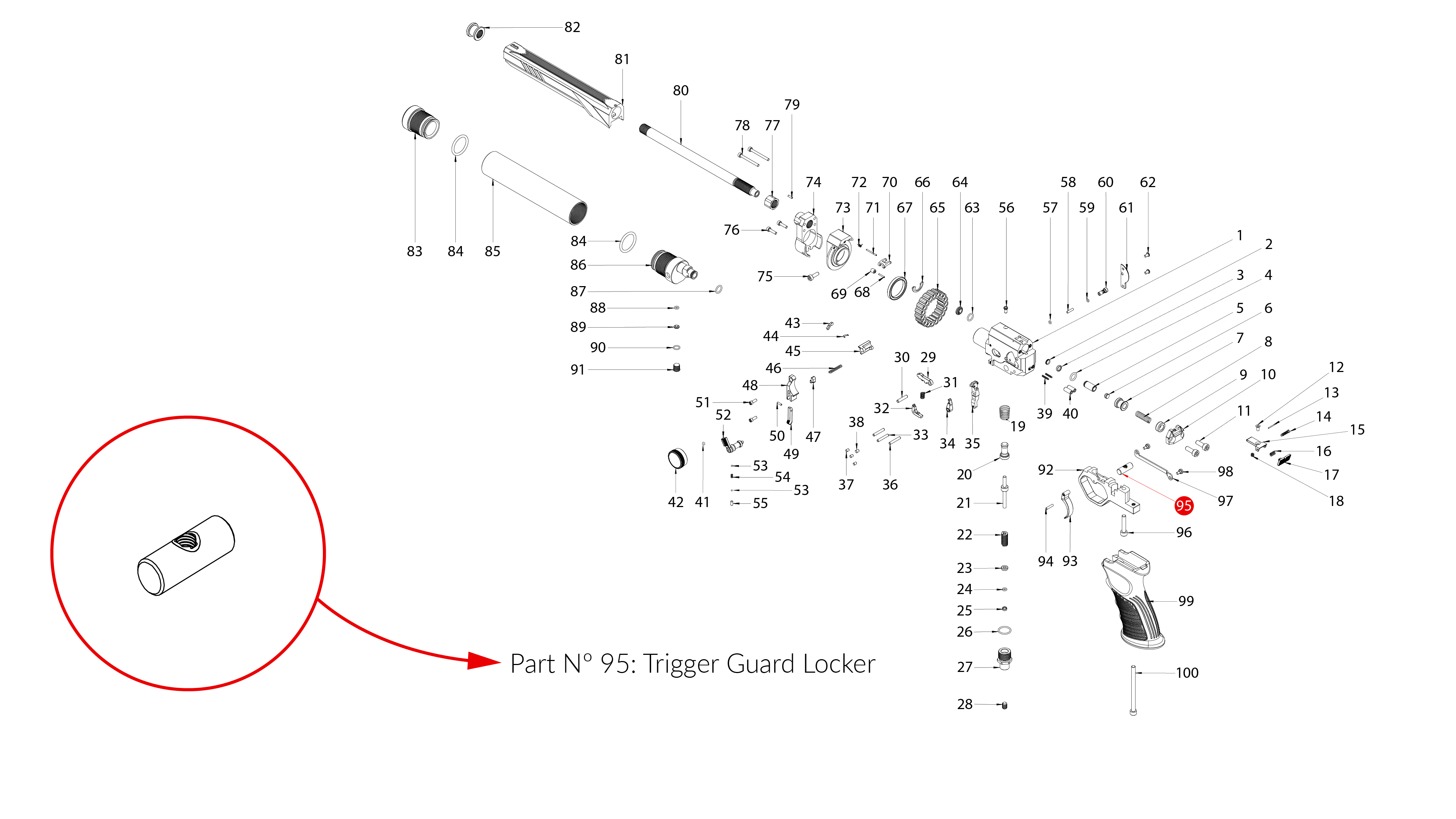 Spare Parts for Huben GK1 Air Pistol