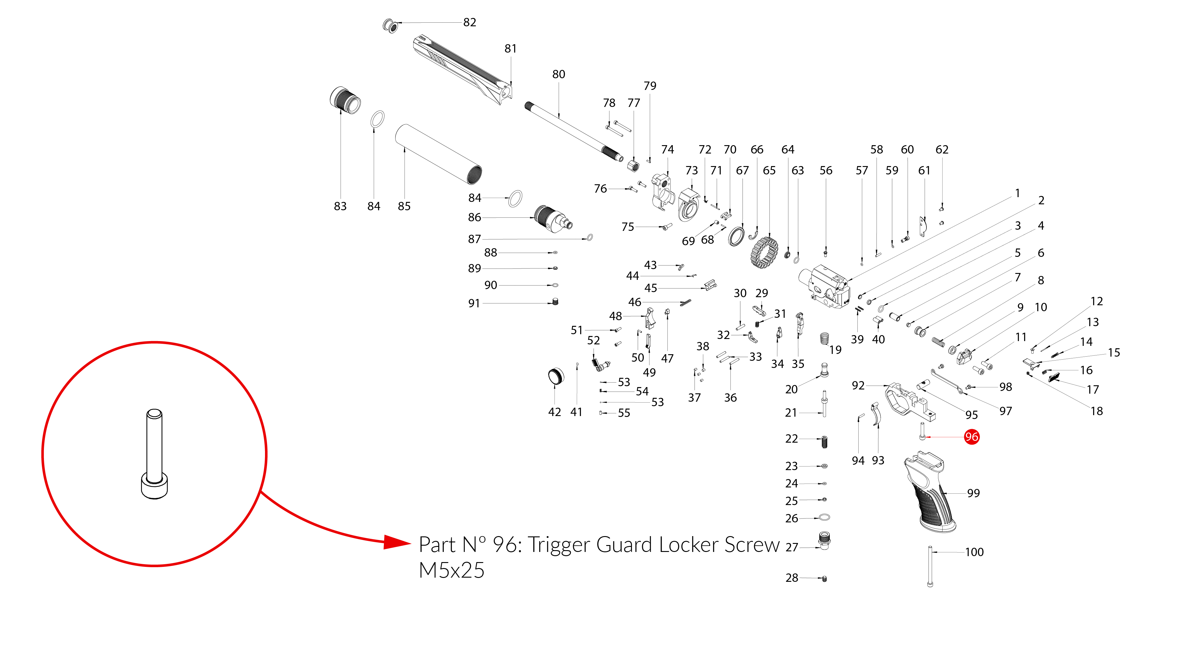 Spare Parts for Huben GK1 Air Pistol