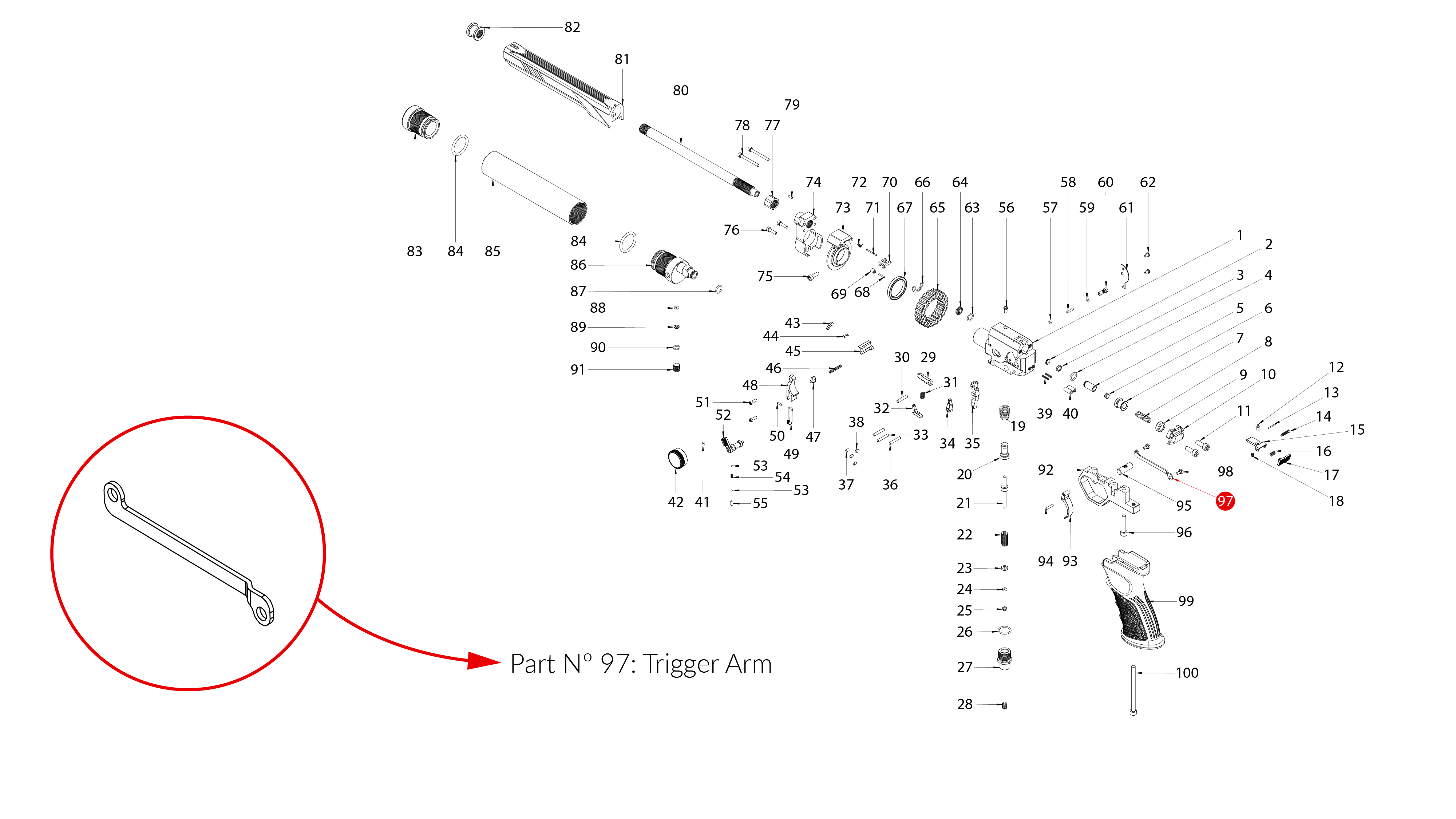 Spare Parts for Huben GK1 Air Pistol