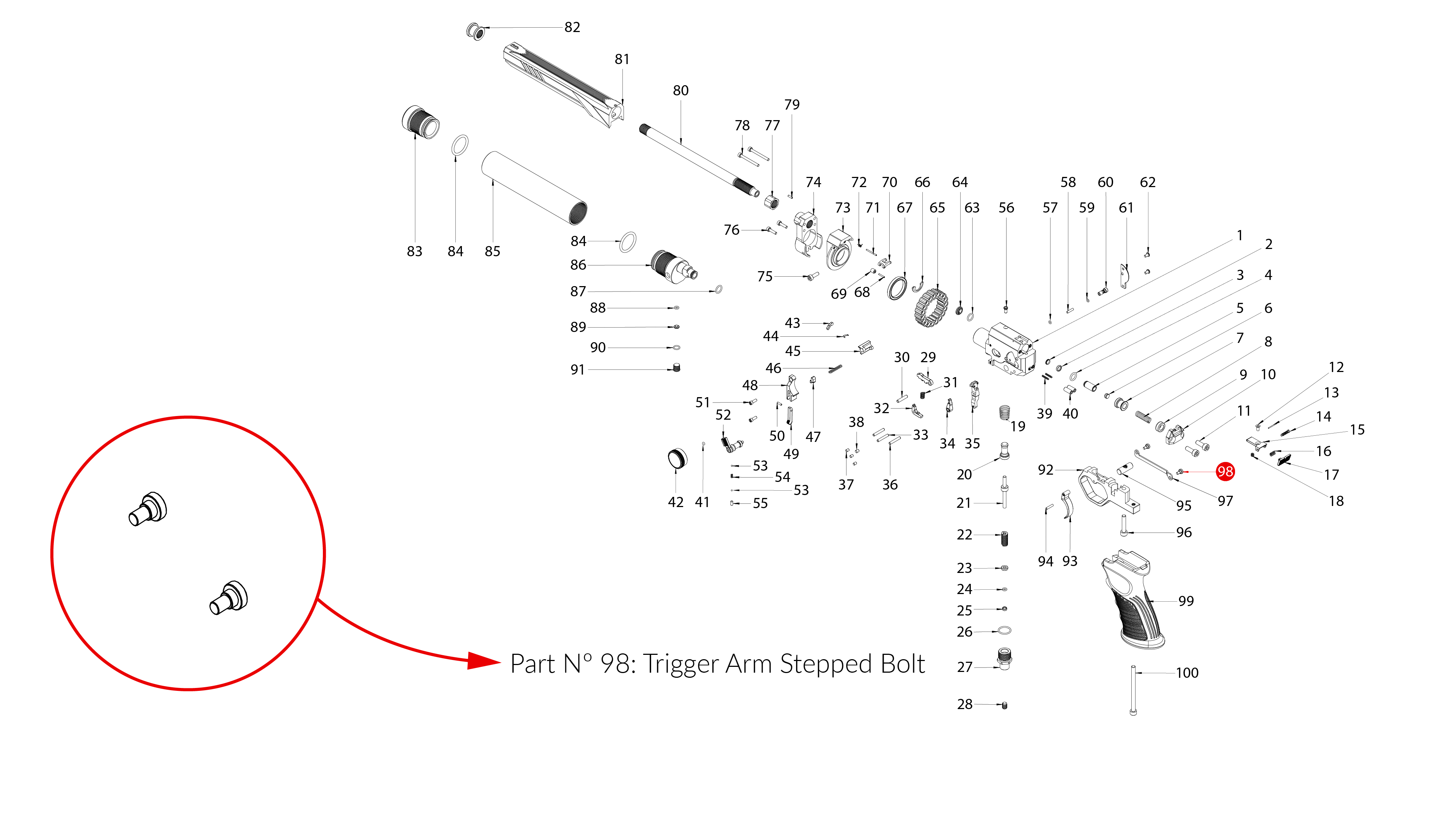 Spare Parts for Huben GK1 Air Pistol