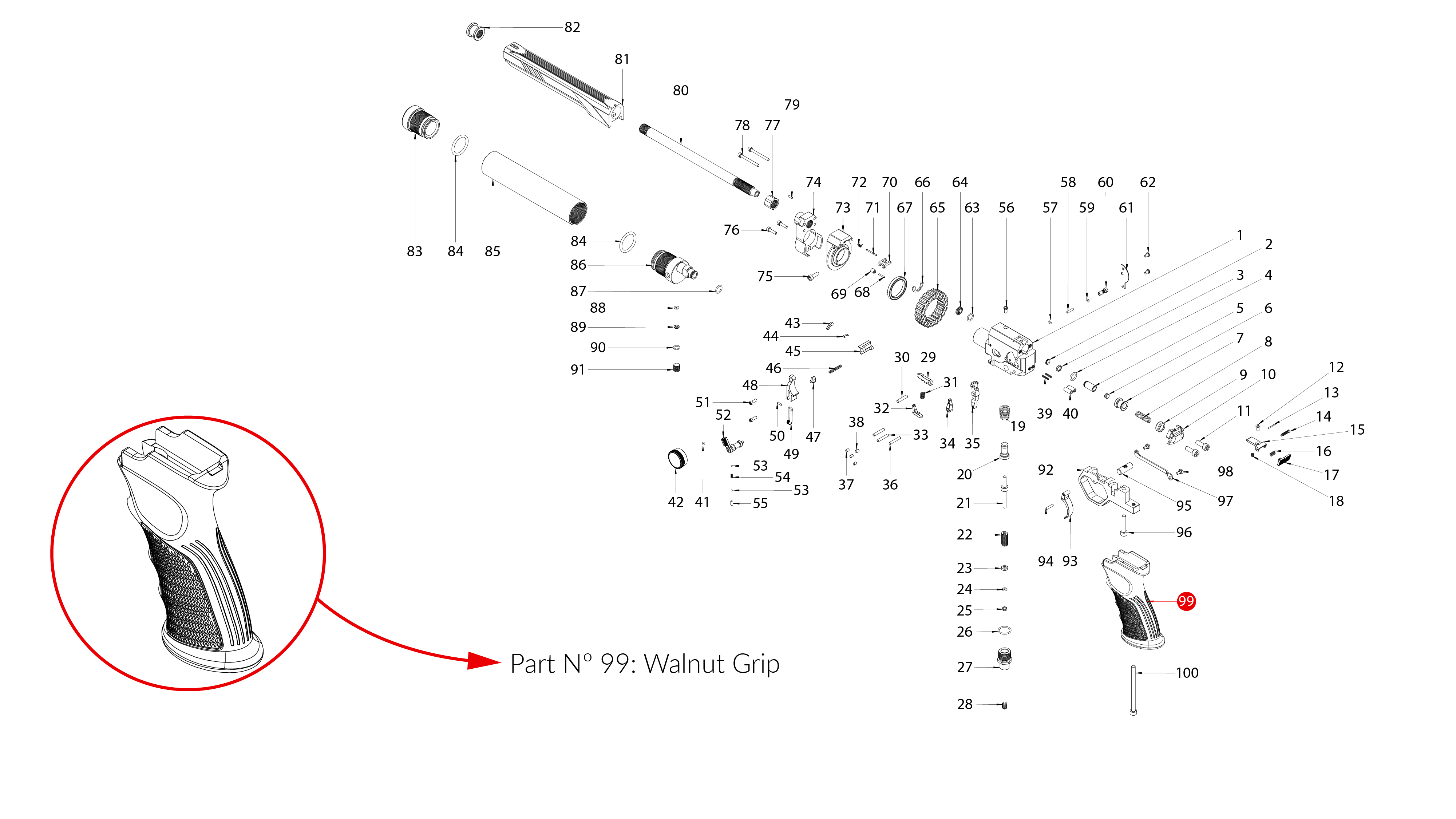 Spare Parts for Huben GK1 Air Pistol