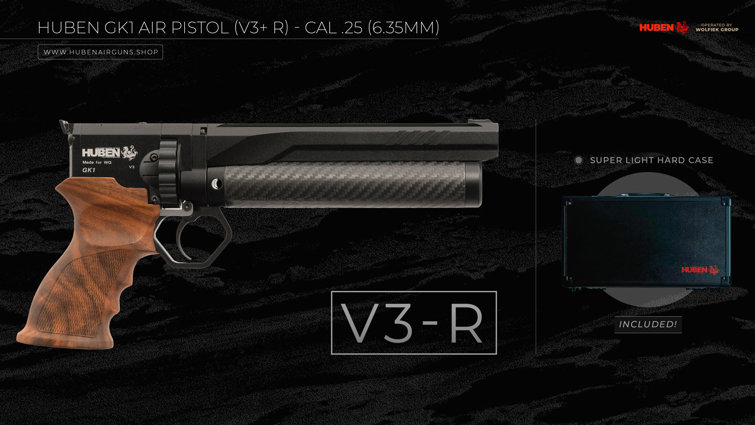 Huben GK1 Air Pistol (V3+ R) - Cal .25 (6.35mm)