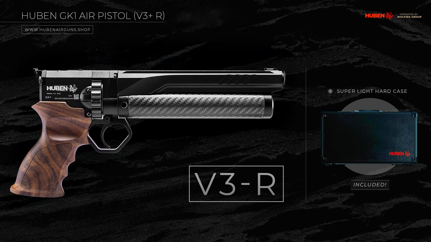 Pistola de aire comprimido Huben GK1 (V3+ R) - Cal .22 (5,5 mm)