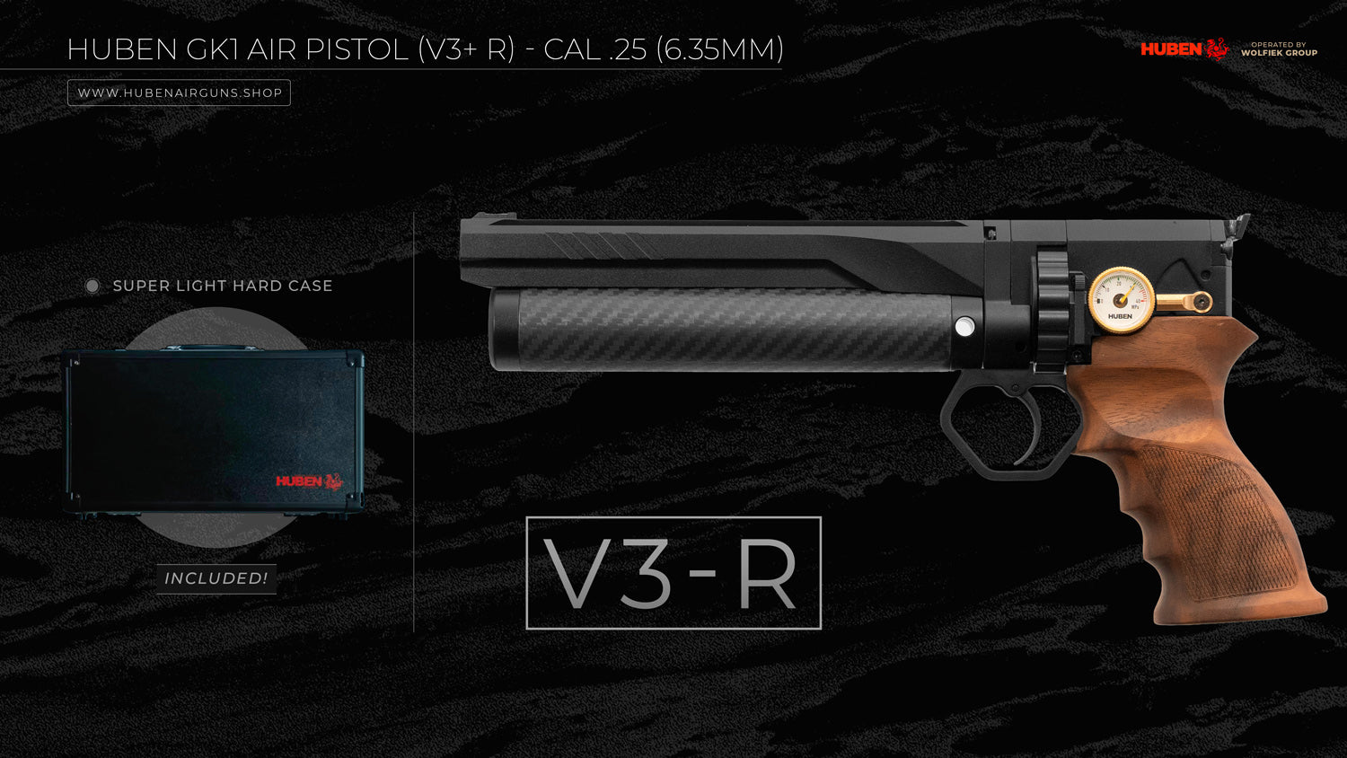 Huben GK1 Air Pistol (V3+ R) - Cal .25 (6.35mm)