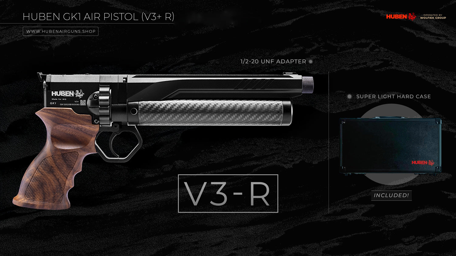 Huben GK1 Air Pistol (V3+ R) - Cal .30 (7.62mm) - Pre-Order