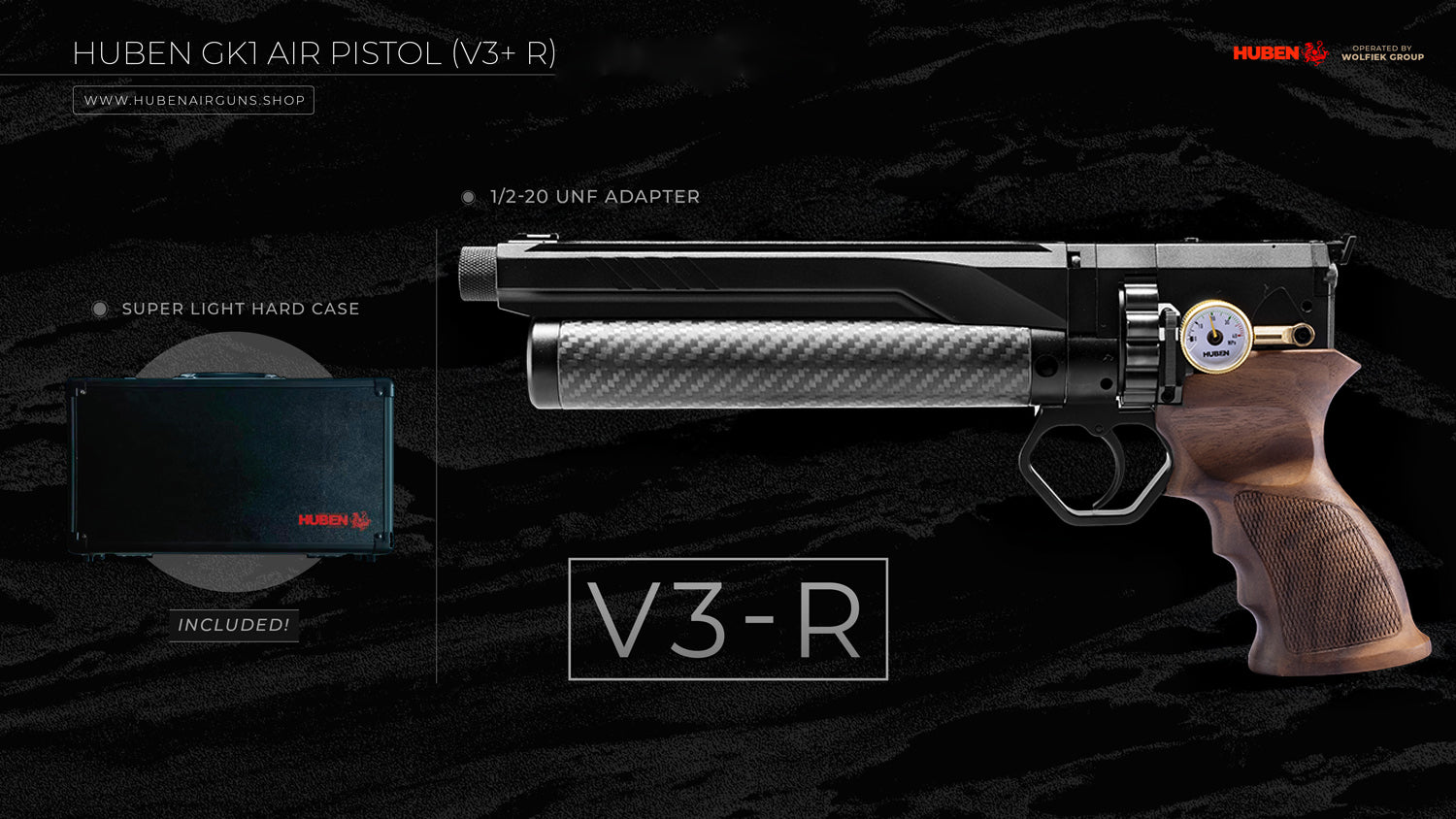Huben GK1 Air Pistol (V3+ R) - Cal .30 (7.62mm) - Pre-Order