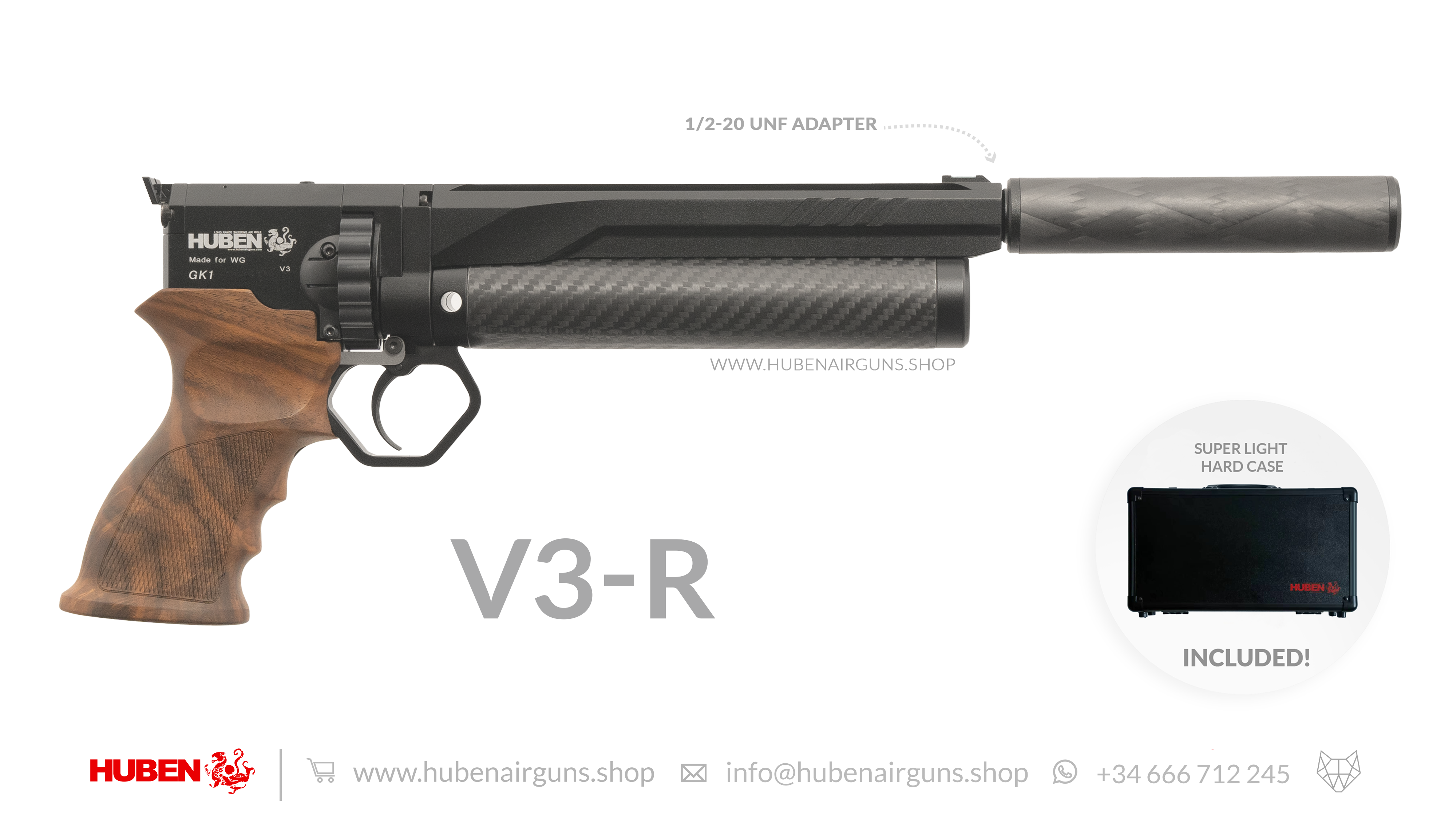 Huben GK1 Air Pistol (V3+ R) - Cal .177 (4.5mm)