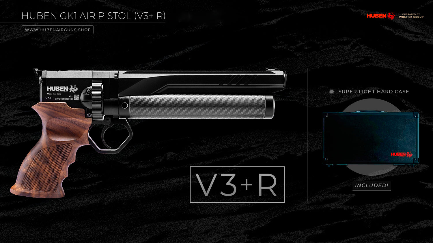 Huben GK1 V3+ R Air Pistol  · Cal .177 (4.5mm)