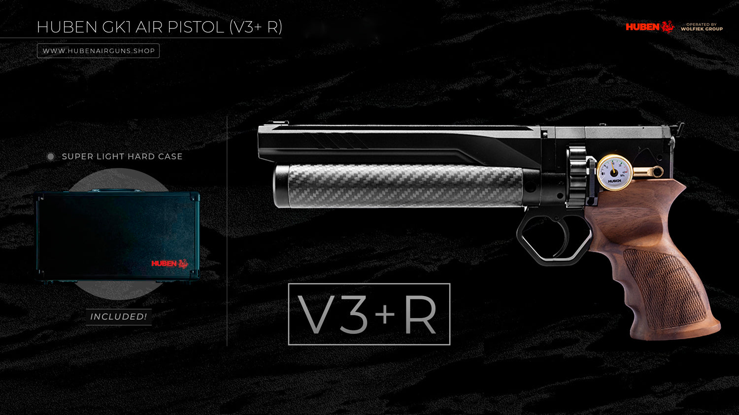 Huben GK1 V3+ R Air Pistol  · Cal .177 (4.5mm)