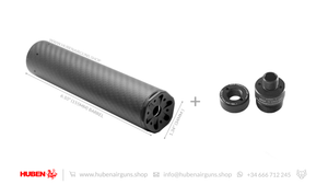 Hušh Suppressor 34mm 155mm Carbon Fiber for Huben K1 & GK1