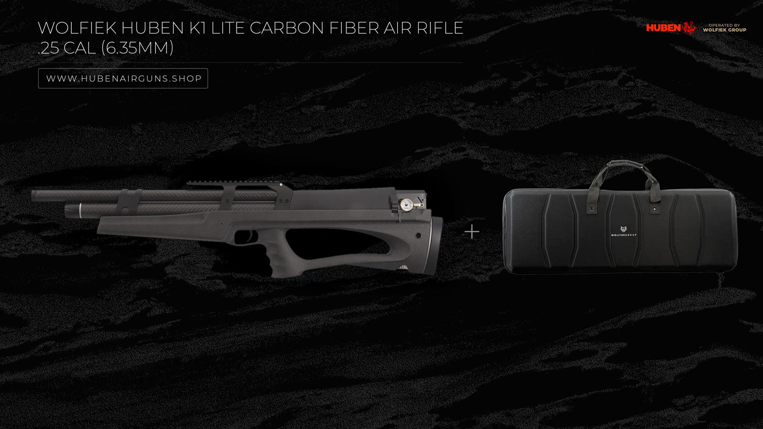 Wolfiek Huben K1 Lite Carbon Fiber Air Rifle - .25 Cal (6.35mm)