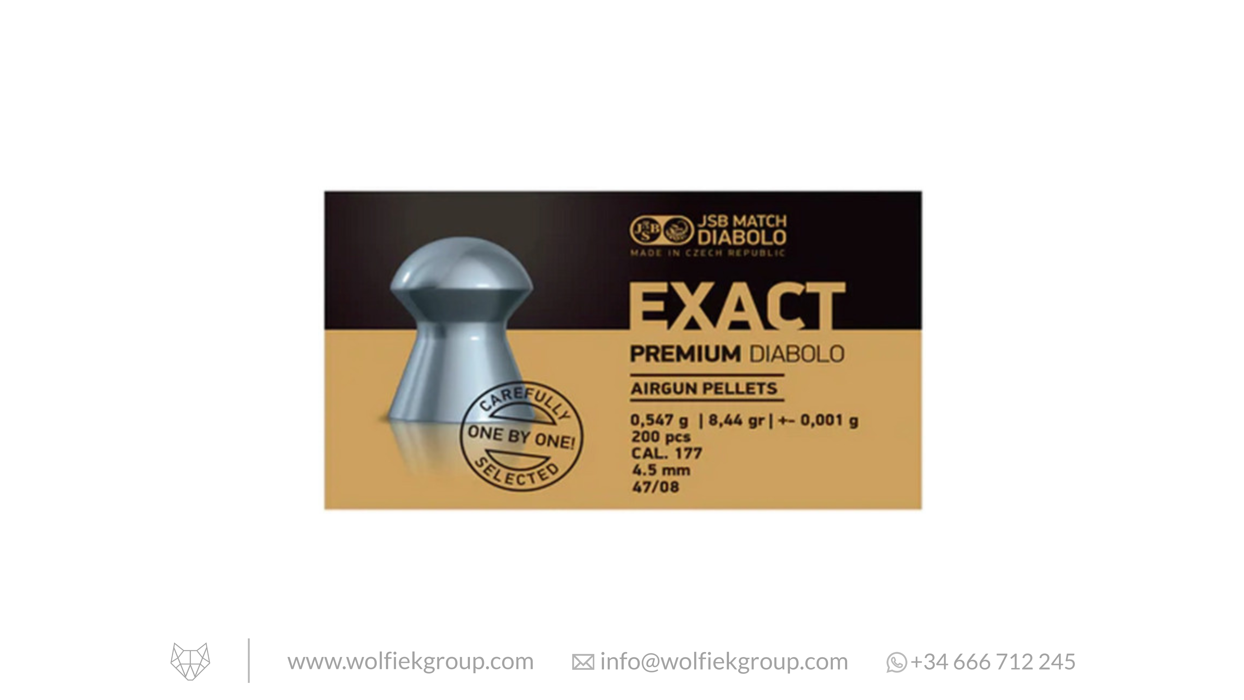 JSB · Exact Premium Pellets · Cal .177 (4.5mm) · Weight 0.55g (8.44gr)