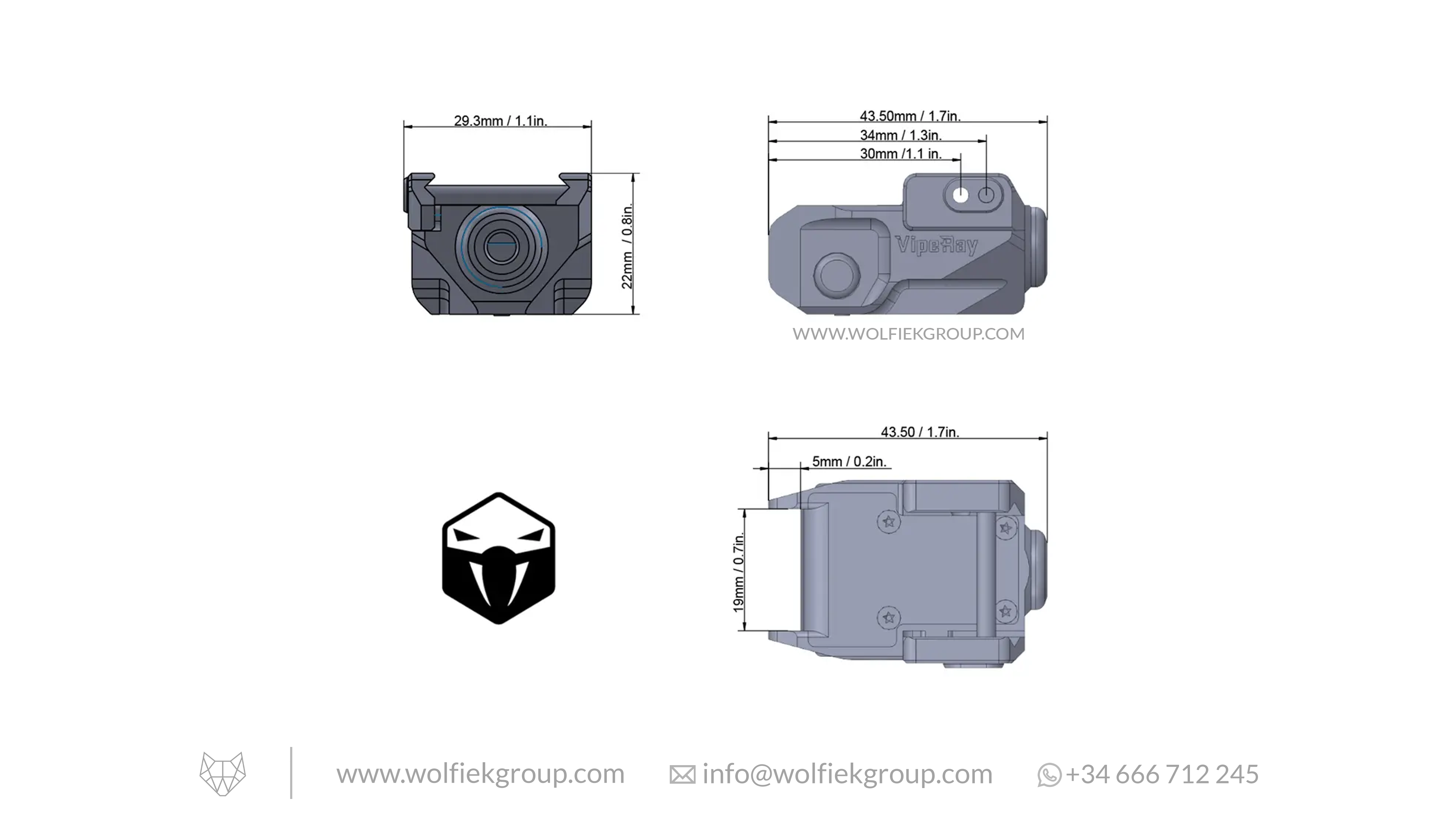 Vector Optics VipeRay Scrapper Subcompact Red Laser Sight