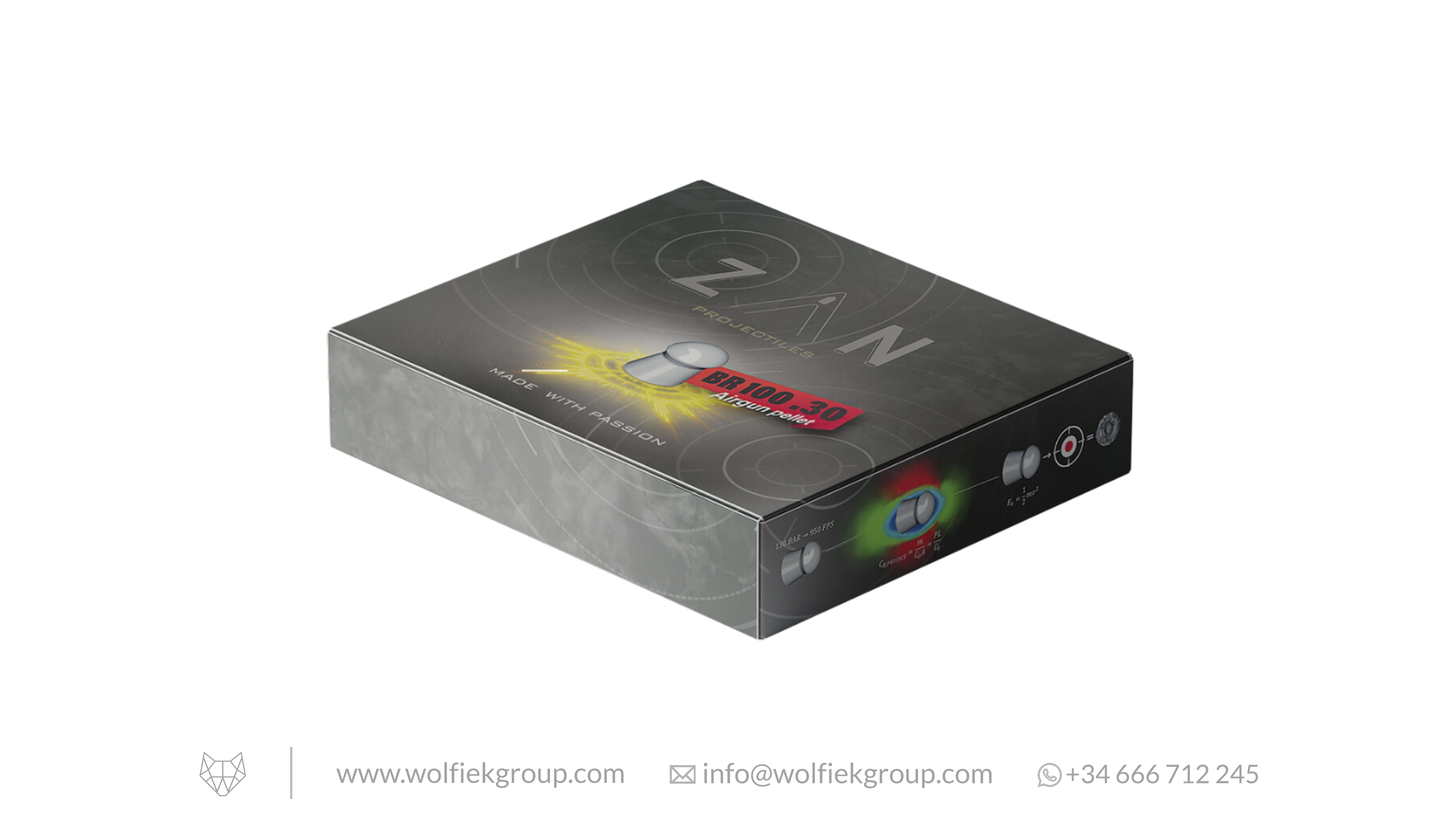 Balines Zan Projectiles BR100 para pistola de aire comprimido - Calibre .30 (7,62 mm) | 3,6 g (56 g)