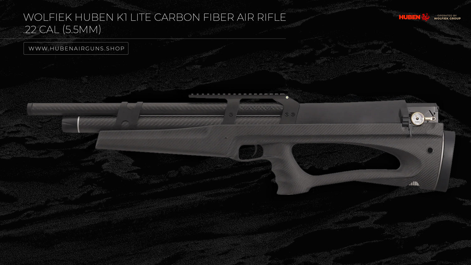 Wolfiek Huben K1 Lite Carbon Fiber Air Rifle - .22 Cal (5.5mm)