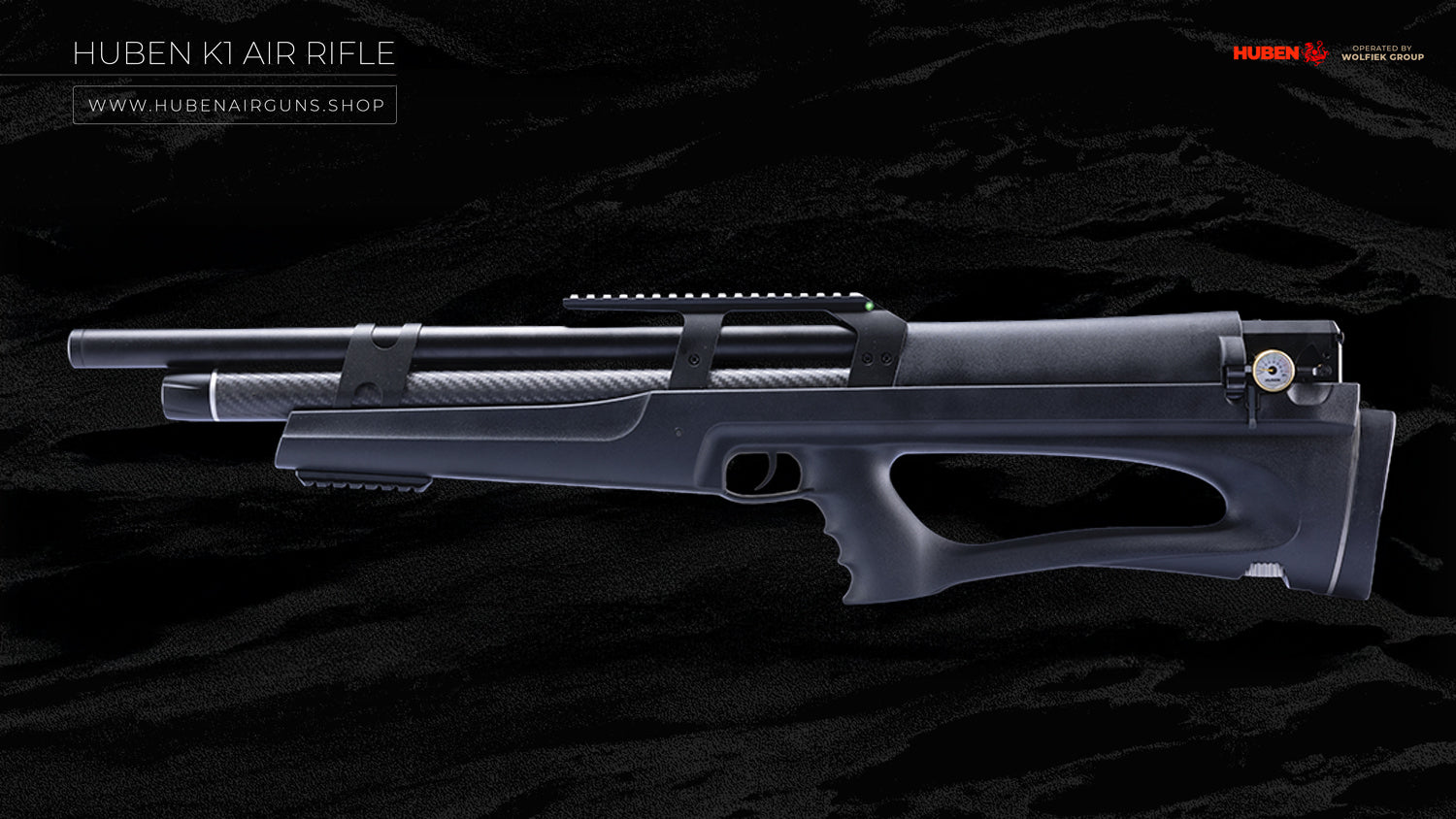 Wolfiek Huben K1 Lite Carbon Fiber Air Rifle - Cal .30 (7.62mm) - Pre-Order