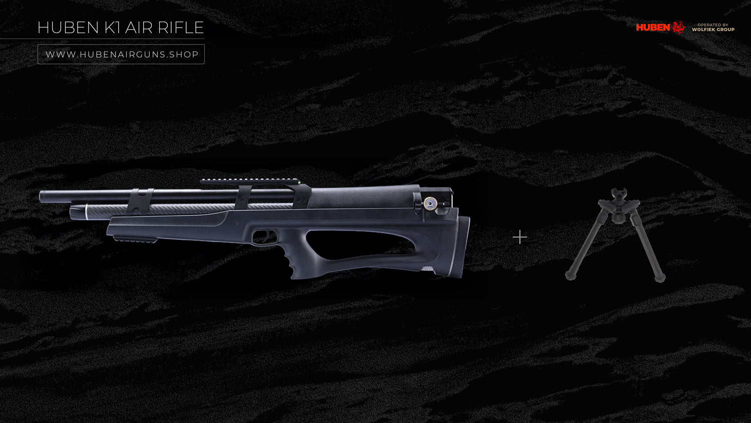 Wolfiek Huben K1 Lite Carbon Fiber Air Rifle - Cal .30 (7.62mm) - Pre-Order