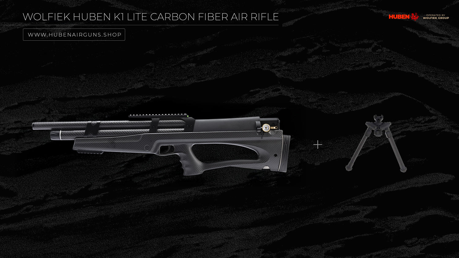 Wolfiek Huben K1 Lite Carbon Fiber Air Rifle - .25 Cal (6.35mm)