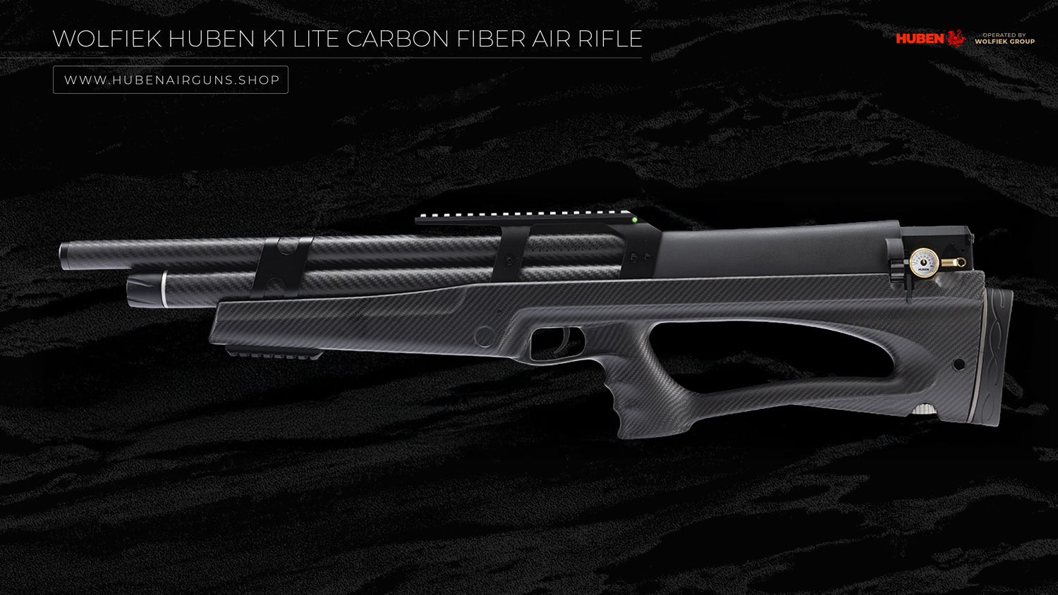 Wolfiek Huben K1 Lite Carbon Fiber Air Rifle - .22 Cal (5.5mm)
