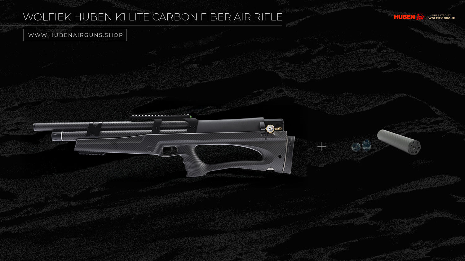 Wolfiek Huben K1 Lite Carbon Fiber Air Rifle - .22 Cal (5.5mm)