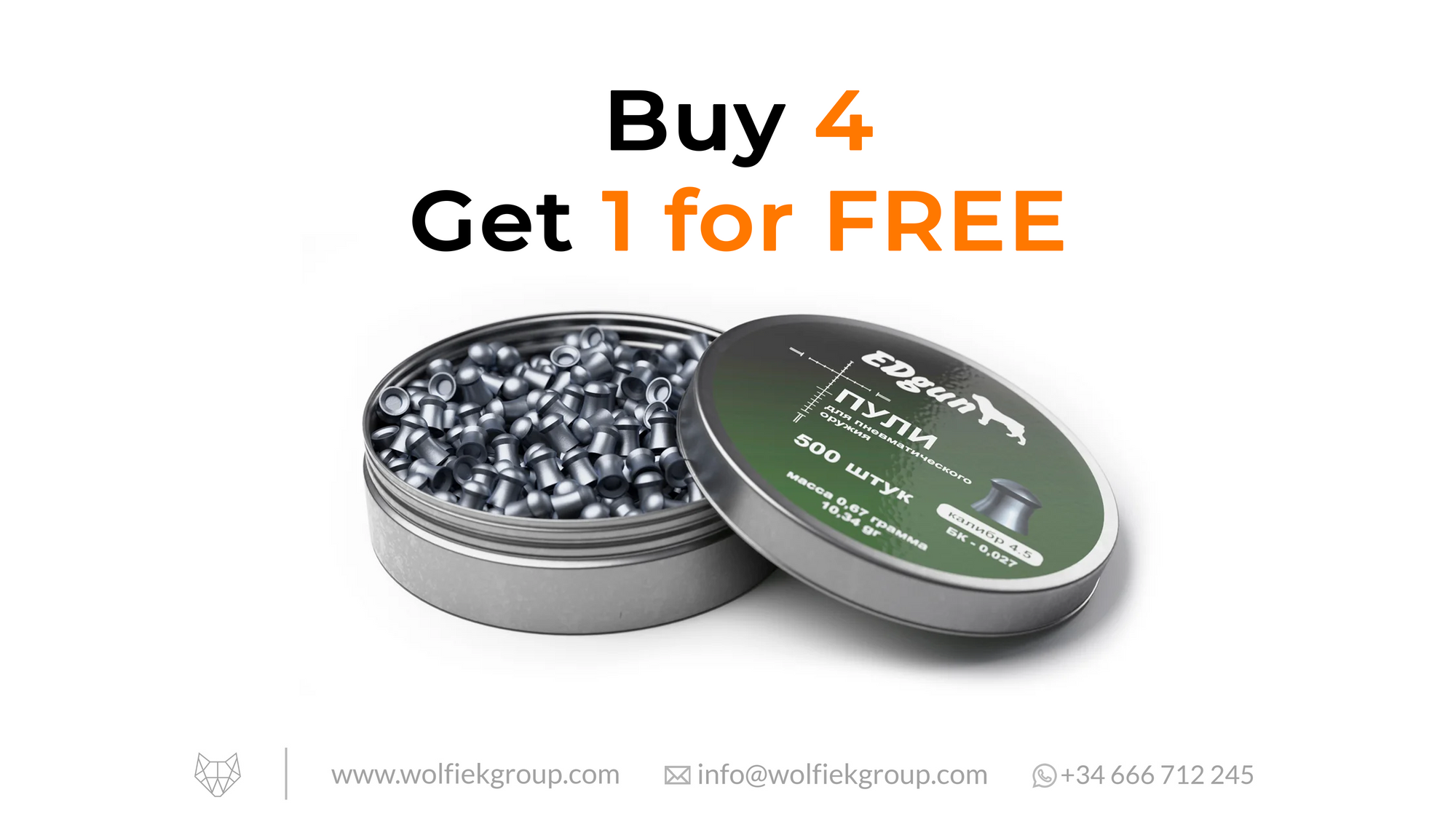 EDgun Premium Pellets · Cal .177 (4,52mm) · Weight 0,67g (10,34gr)