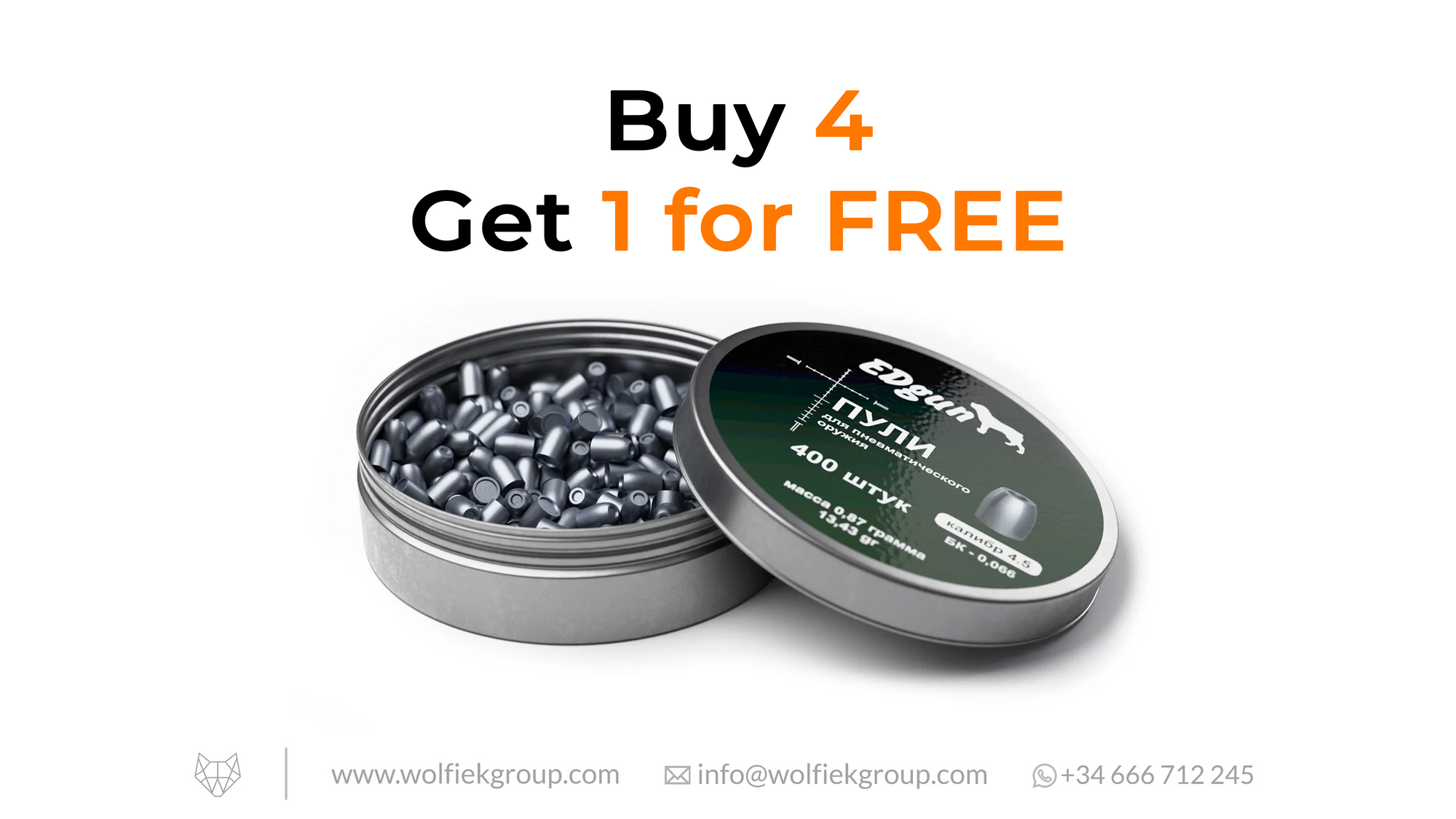 EDgun KnockOut Slugs · Cal .177 (4,52mm) · Weight 0,87g (13,43gr)