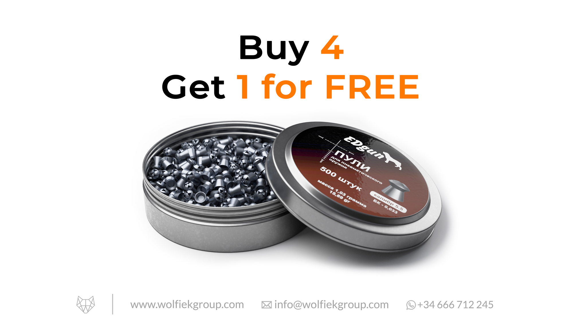 EDgun Hades Pellets · Cal .22 (5,52mm) · Weight 1,03g (15,89gr)