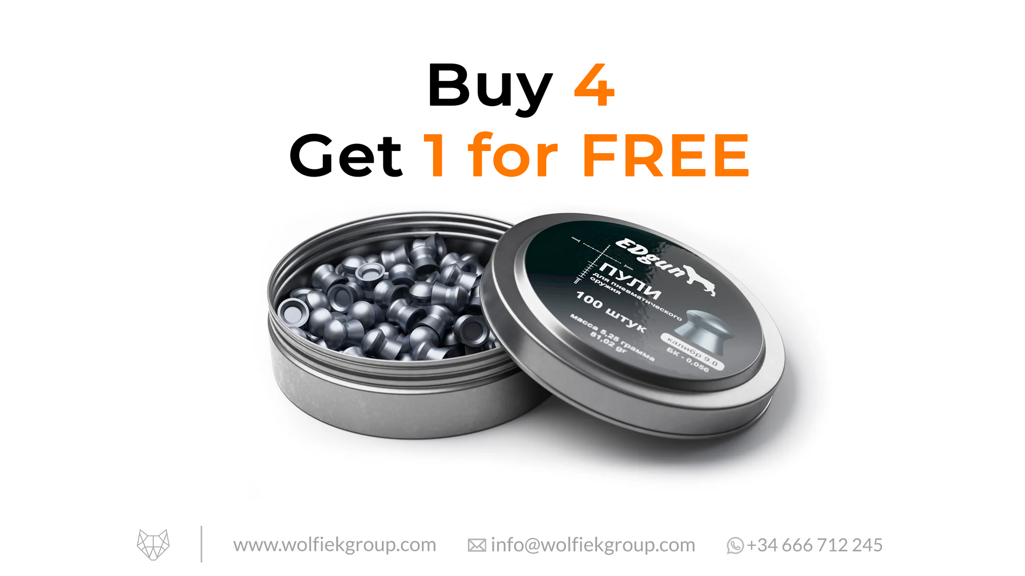 EDgun Premium Pellets with text buy 4 get 1 for free
