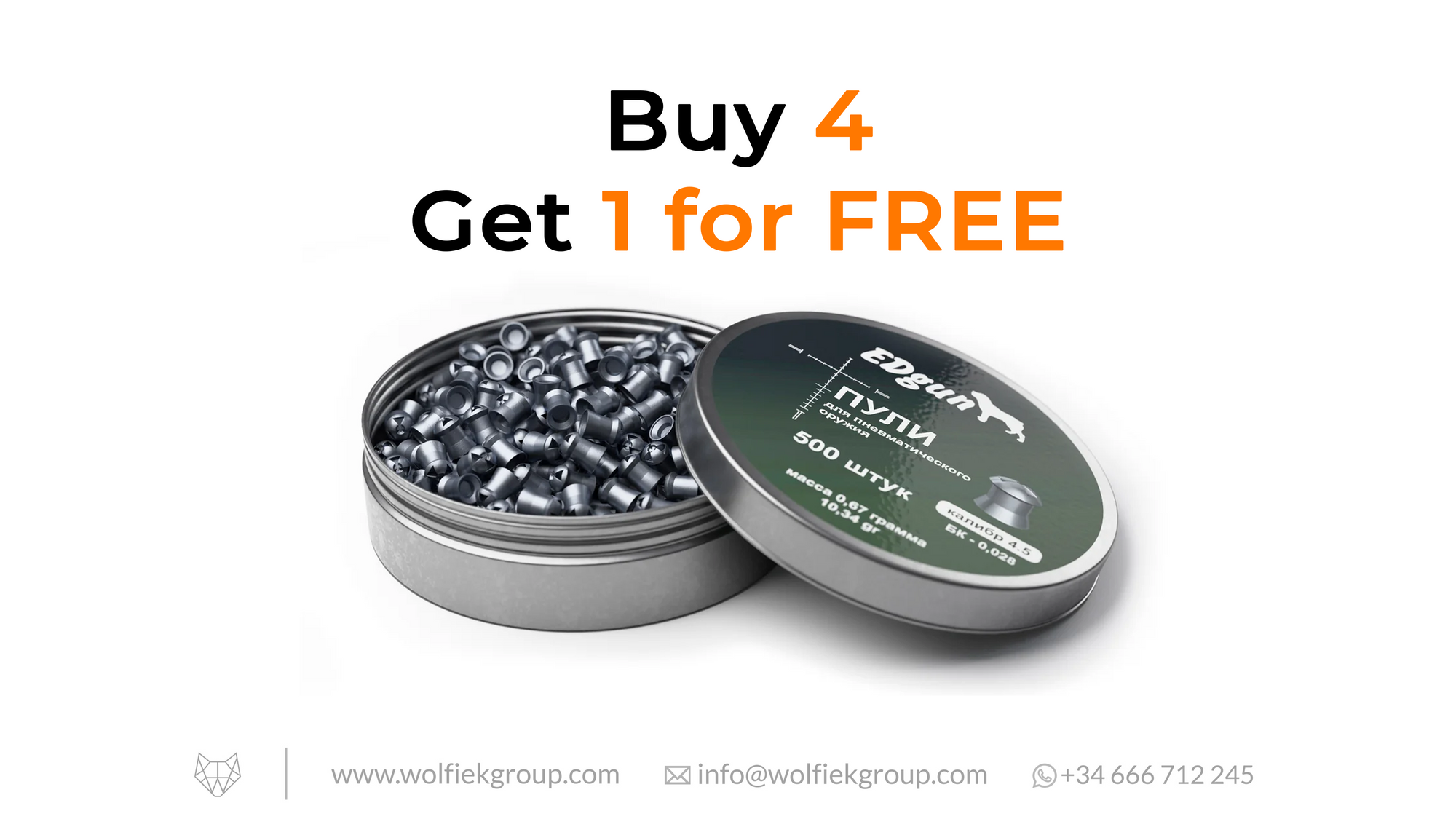 EDgun Hades Pellets · Cal .177 (4,52mm) · Weight 0,67g (10,34gr)