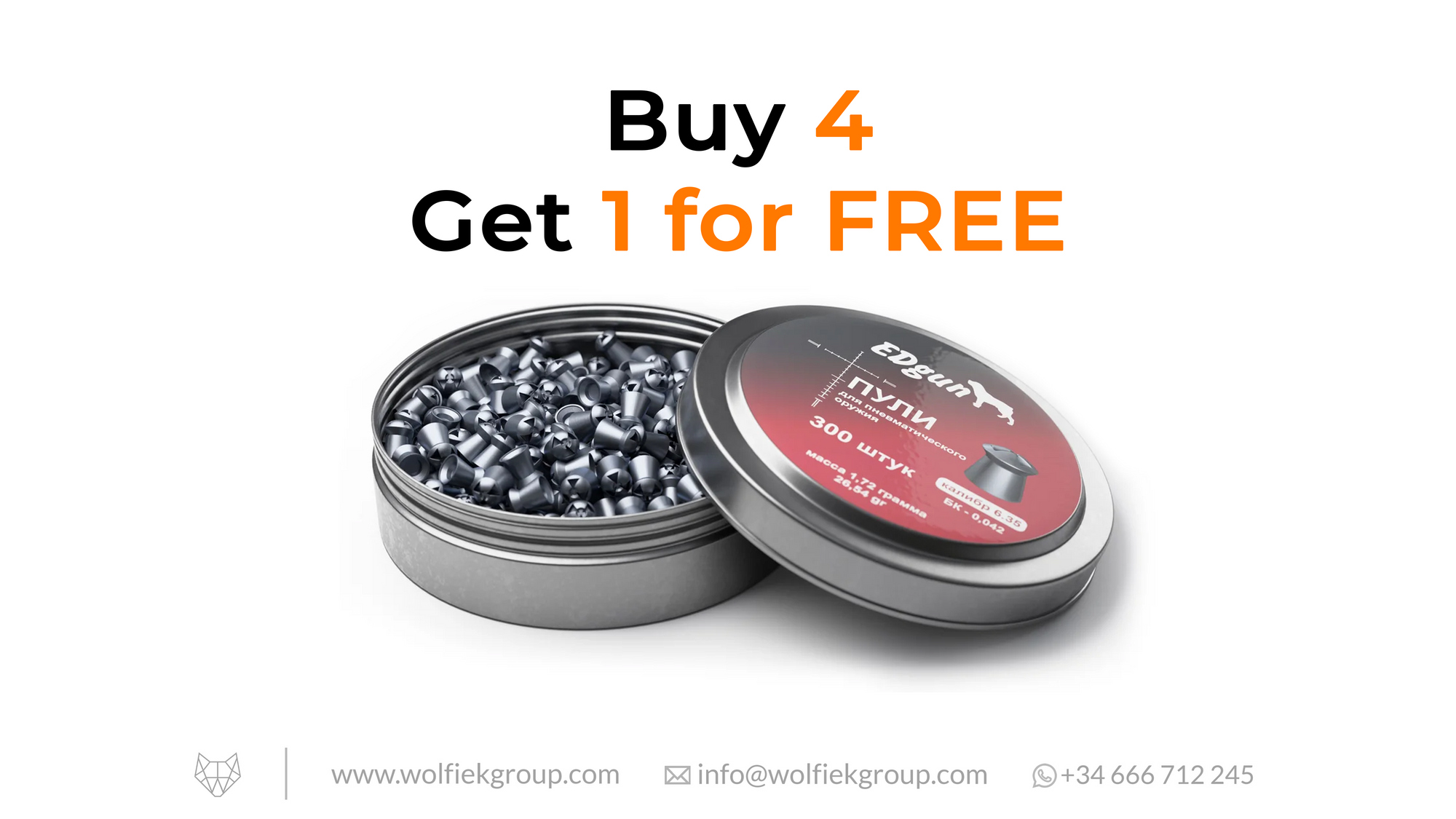 EDgun Hades Pellets · Cal .25 (6,35mm) · Weight 1,72g (26,54gr)