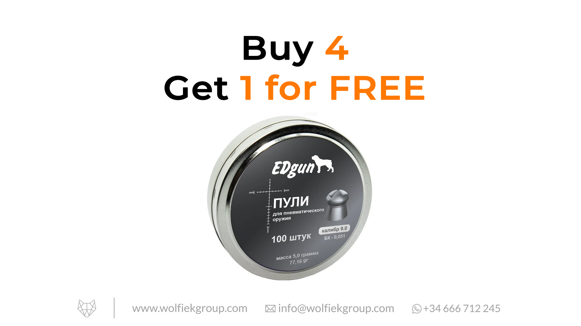 EDgun Hades Pellets with text buy four get one for free