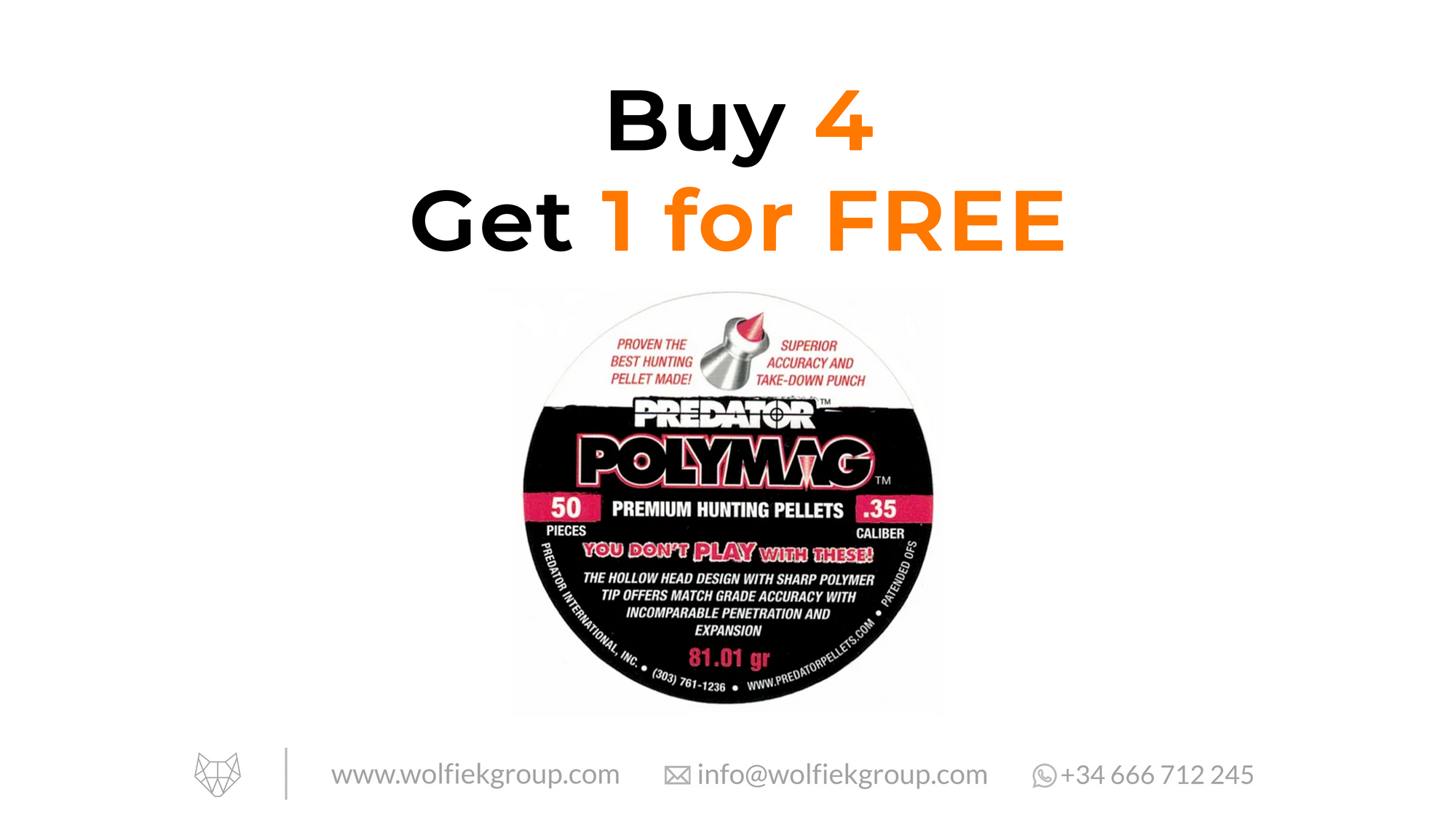 Predator Polymag Pellets  · Cal .35 (9mm) · Weight: 5.25g (81,01gr)