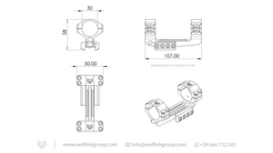 Wolfiek Group ONE-PIECE Scope Mounts 30mm diagram